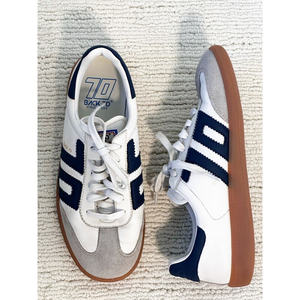 BACK 70 Cloud Sneaker Women’s 39 (US 8) White/Navy Streetwear Preppy Comfortable